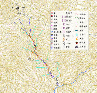 十勝岳南東面直登沢遡行図[image/jpeg:364kB]